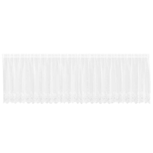 vidaXL Lina Kardin kardinatega Lilled Valge 100 x 500 cm Pol&uuml;ester