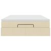 vidaXL ottomani voodi madratsiga, kreemjas, 140x200 cm, kangas