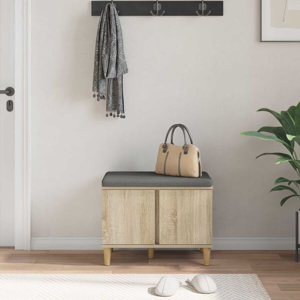 vidaXL Hallipink padjaga ladustamisega Sonoma tamm 60 x 38 x 46 cm