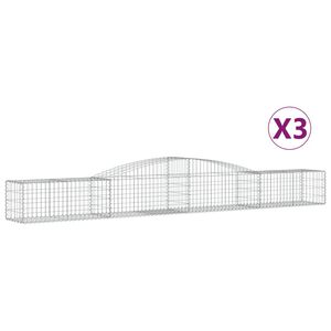 vidaXL kaarekujulised gabioonkorvid 3 tk, 400x50x40/60 cm, raud