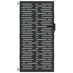 vidaXL Aia aed lukuga Must 85 x 175 cm Pulberv&auml;rvitud Teras