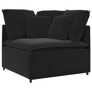 vidaXL mooduldiivani nurgamoodul patjadega, must, 100 cm