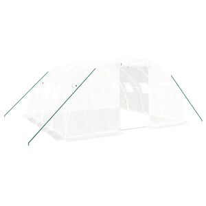 vidaXL kasvuhoone terasraamiga, valge, 16 m&sup2;, 4 x 4 x 2 m