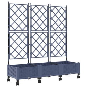 vidaXL Aia istutuskast trellise ja ratastega 3 tk Hall PP