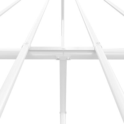 vidaXL metallist voodiraam peatsi ja jalutsiga, valge, 135 x 190 cm