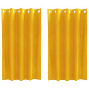 vidaXL Pimendavad kardinad 2 pcs Kollane sinep 140 x 140 cm Samet