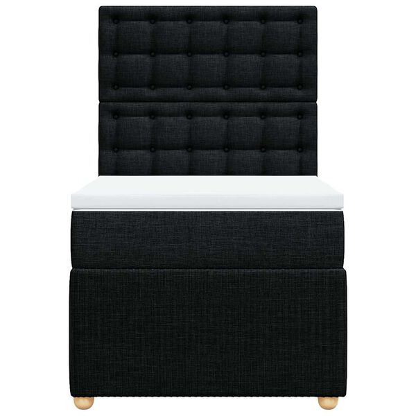 vidaXL kontinentaalvoodi madratsiga, must, 90x190 cm, kangas