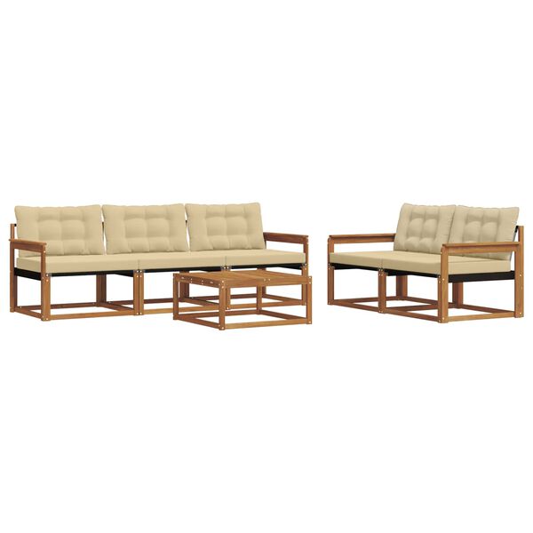 vidaXL V&auml;li diivanikomplekt padjaga 6 pcs Looduslik ja beež