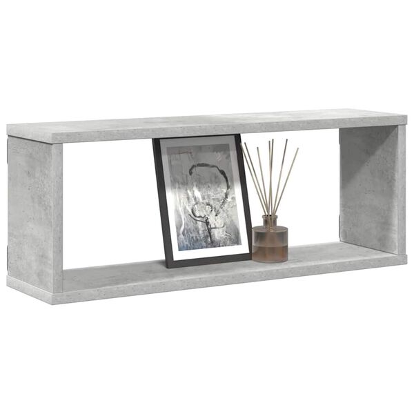 vidaXL kuubikukujulised seinariiulid 4 tk, betoonhall, 60x15x23 cm