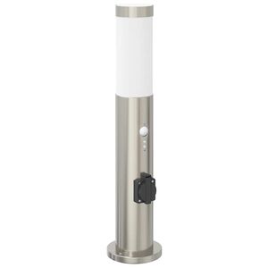 vidaXL anduri ja pistikupesaga postvalgusti 50 cm roostevaba teras IP44