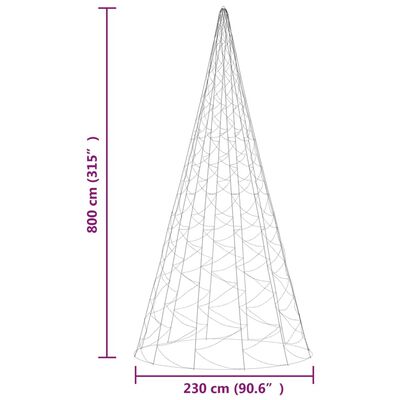 vidaXL jõulupuu vaiaga, sinine, 3000 LEDi, 800 cm