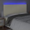 vidaXL LED-voodipeats, kreemjas, 160x5x118/128 cm, kunstnahk