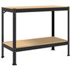 vidaXL T&ouml;&ouml;pink riiuliga Must 115 x 55 x 91 cm T&ouml;&ouml;deldud puit ja metall
