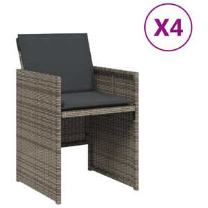 vidaXL aiatoolid patjadega 4 tk, hall, pol&uuml;rotang