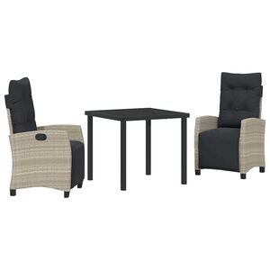 vidaXL Aia s&ouml;&ouml;gilaudade komplekt padjaga 3 pcs Helehall pol&uuml;rotang