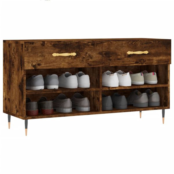 vidaXL jalatsipink, suitsutatud tamm, 102 x 35 x 55 cm, tehispuit