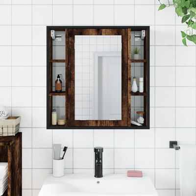 vidaXL vannitoa peegelkapp, suitsutatud tamm, 60x16x60 cm, tehispuit