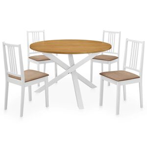 vidaXL 5-osaline s&ouml;&ouml;gitoakomplekt, MDF, valge