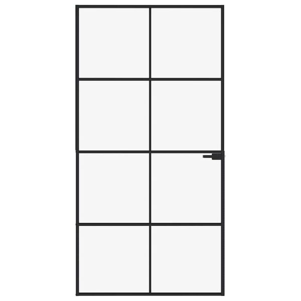 vidaXL siseuks, must, 102x201,5 cm, karastatud klaas/alumiinium, &otilde;huke