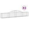 vidaXL kaarekujulised gabioonkorvid 3 tk, 300x30x40/60 cm, raud
