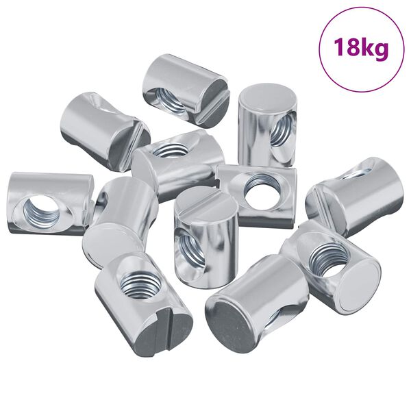 vidaXL M&ouml;&ouml;bli barrel mutter 3462 pcs Tsinkkattega M6 x 13 mm Raud