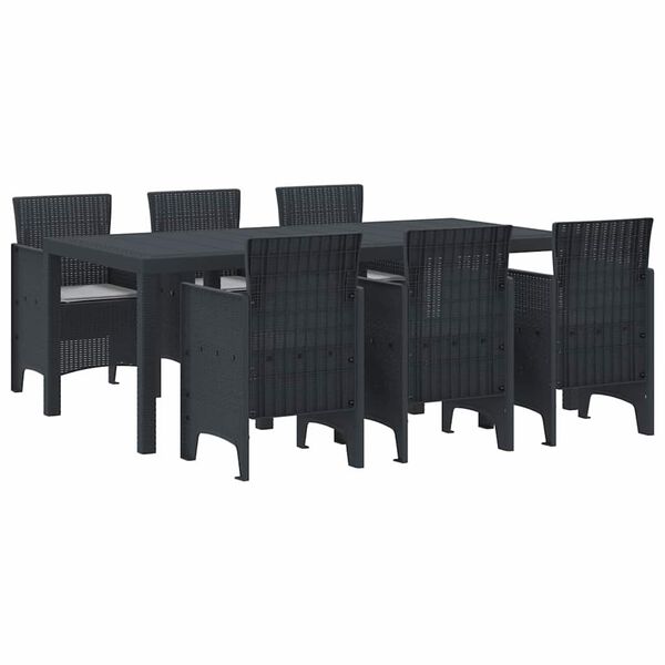 vidaXL Aia söögilaudade komplekt 7 pcs Antratsiit Polt rattan