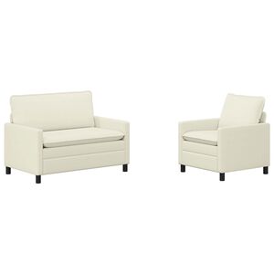 vidaXL Diivanikomplekt 2 pcs Kreemjas kangas