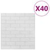 vidaXL 3D tapeet, tellised, iseliimuvad, 40 tk, valge