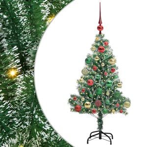 vidaXL Kunstlik j&otilde;ulupuu lumeja fluffiga koos LED-valgusega 120 cm