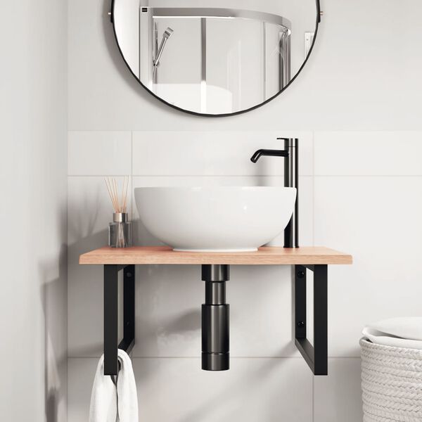 vidaXL seinale kinnitatav valamuriiul, teras ja tammepuit