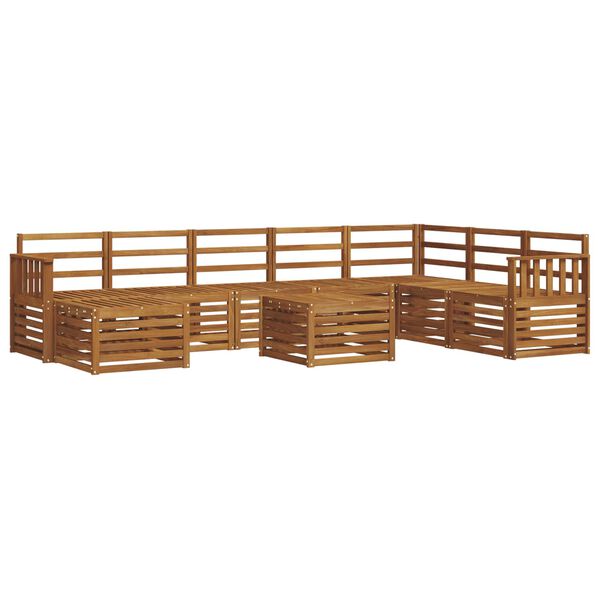 vidaXL Nurgadiivanikomplekt 9 pcs Neutraalne Tugev akatsiapuu