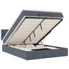 vidaXL ottomani voodi madratsiga ja LED, tumehall, 140x190cm, samet