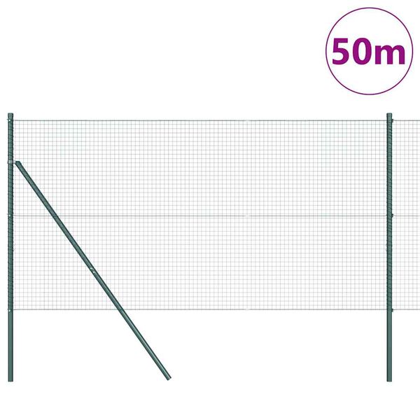 vidaXL Aiapost Roheline 50 x 1,2 m (25 x 25 mm v&otilde;rk) Terased ja PVC