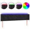vidaXL LED-voodipeats, must, 163x16x78/88 cm, samet