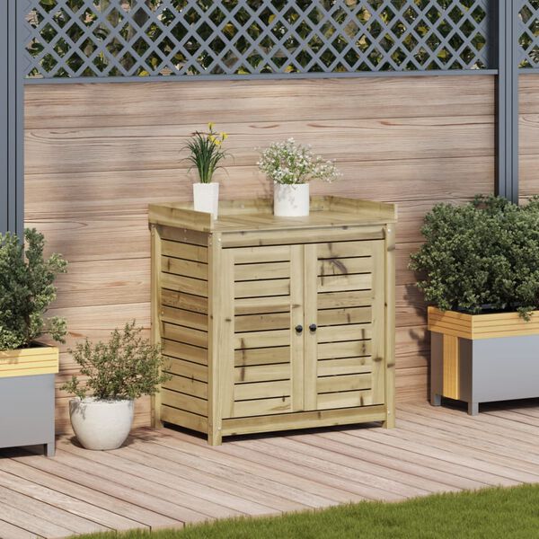 vidaXL riiulitega istutuslaud, 82,5x50x86,5 cm, immutatud männipuit