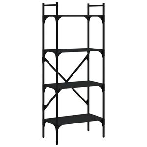 vidaXL raamaturiiul 4-korruseline, must, 56x31,5x138,5 cm tehispuit