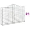 vidaXL kaarekujulised gabioonkorvid 6 tk, 200x30x120/140 cm, raud