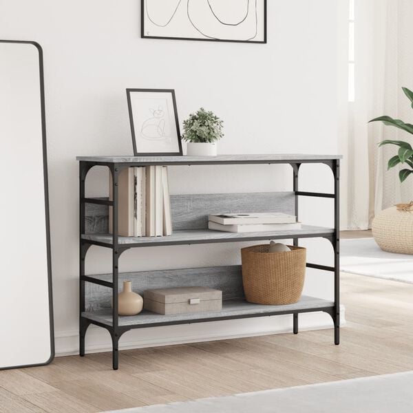 vidaXL konsoollaud, hall Sonoma tamm, 100x32x75 cm, tehispuit