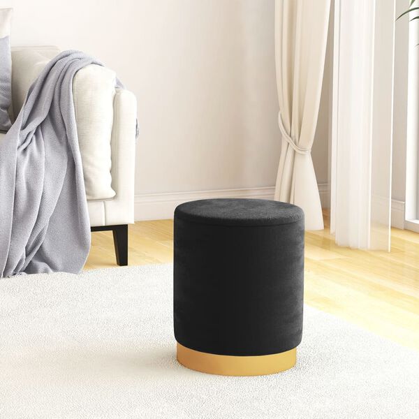 vidaXL ümar hoiupink, must, samet 31 x 37 cm