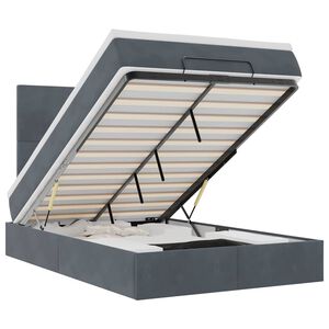 vidaXL Ottomani voodiraam madratsitega, tumehall, 120x190 cm, samet