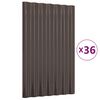vidaXL katusepaneelid 36 tk, galvaniseeritud teras, pruun, 60 x 36 cm