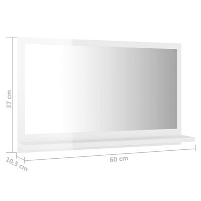 vidaXL vannitoa peeglikapp valge 60 x 10,5 x 37 cm puitlaastplaat