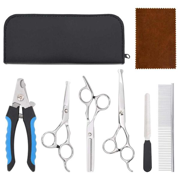 vidaXL 6-osaline roostevabast terasest koerte hoolduskääride komplekt