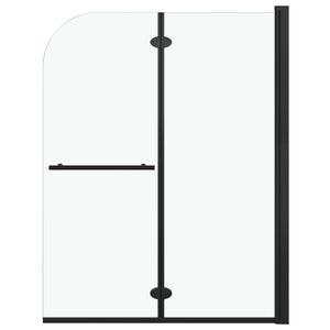 vidaXL volditav du&scaron;inurk kahe paneeliga, ESG, 95 x 140 cm, must