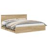 vidaXL Voodi raam sahtliga peaga Sonoma tamm 200 x 200 cm Inseneripuit