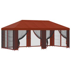 vidaXL Paviljon k&uuml;lgseinadega 6 x 3 m Terrakota Pol&uuml;ester ja teras 190