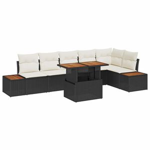 vidaXL Aia s&ouml;&ouml;gilaudade komplekt padjaga 7 pcs Must ja beež