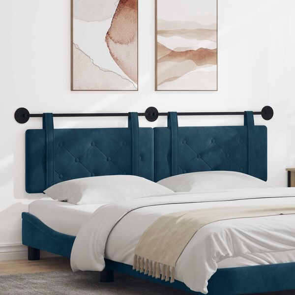 vidaXL Rippuv Peatoe Seinale kinnitatav Sinine 170 x 55 x 5 cm Samet