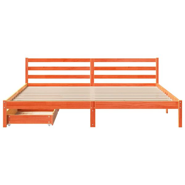 vidaXL voodiraam ilma madratsita, vahapruun, 180 x 200 cm, männipuit