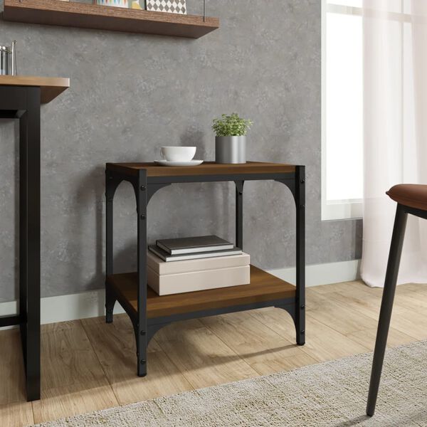 vidaXL telerikapp, pruun tamm, 40 x 33 x 41 cm, tehispuit ja teras